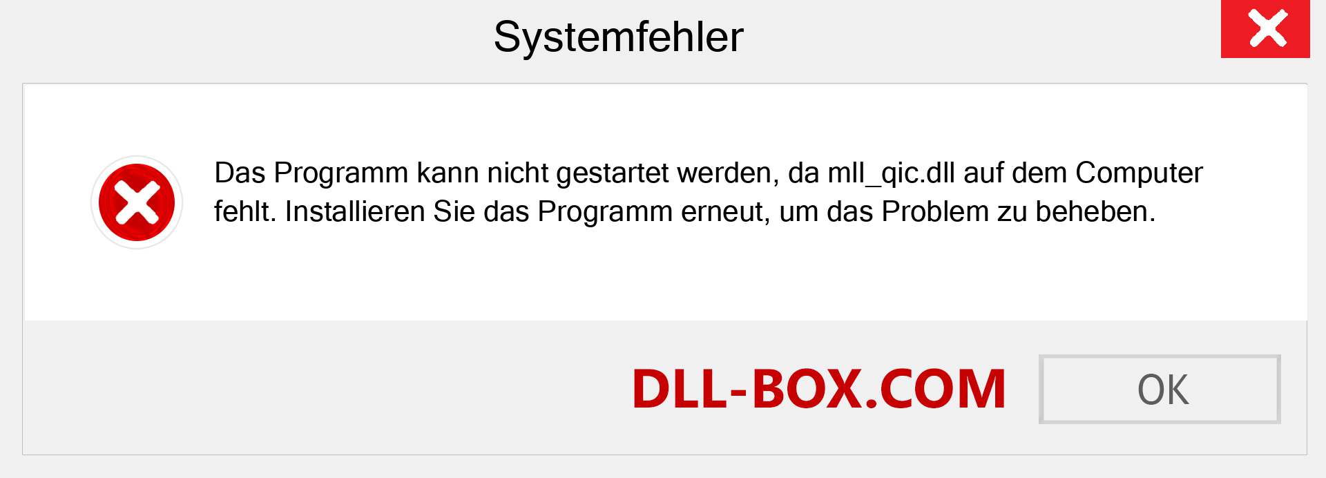 mll_qic.dll-Datei fehlt?. Download für Windows 7, 8, 10 - Fix mll_qic dll Missing Error unter Windows, Fotos, Bildern