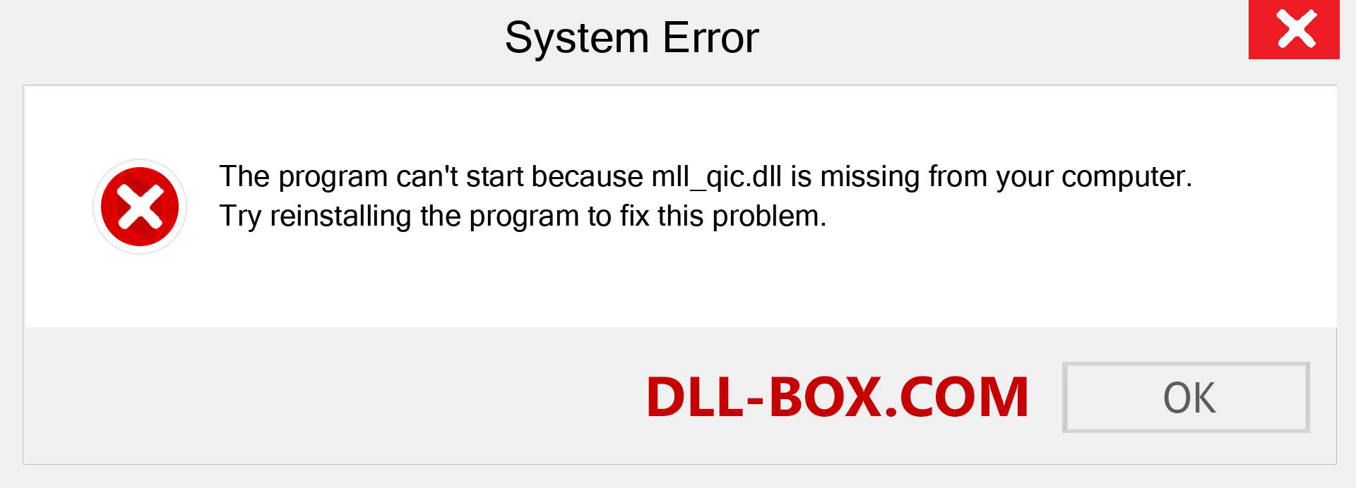  mll_qic.dll file is missing?. Download for Windows 7, 8, 10 - Fix  mll_qic dll Missing Error on Windows, photos, images